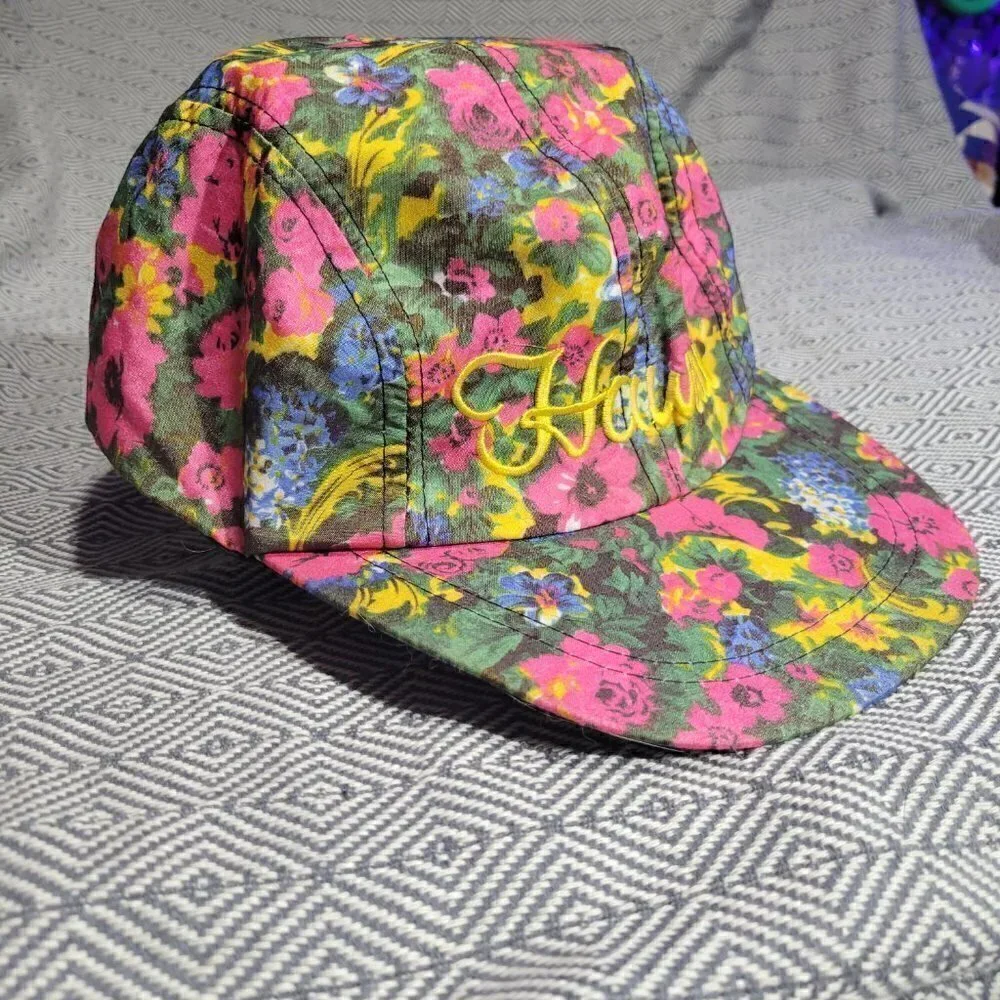 Hawaii Embroidery Floral Multicolored Thin Brim Snap Back Hat Onesize